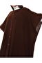 Women's Brown Buttoned Long Loose Winter Knitwear Poncho - 5