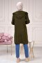 Hooded Knitwear Long Khaki Cardigan – 4300 - 7
