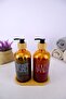 2-Piece Glass Liquid Soap and Dish Detergent Bottle with Wooden Stand Soap Dispenser Amber 500 Ml - D/11 - 5