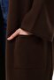 Women's Brown Winter Kimono Sleeve Pocket V-Neck Cardigan 4100 - 4