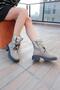 Women's Mink Genuine Leather Boots with Accessory Detail - 6