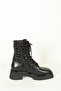 Women's Black Patent Leather Genuine Leather Boots - 8