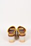 Women's Yellow Genuine Leather Wedge Heel Slippers - 4