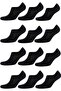Men's 12-Pack Black Bamboo Sneakers Socks Set 10601 - 6