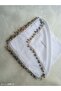 Handmade Crystal Drop Stone Beaded Writing, Cheesecloth Yemeni, Scarf, 4 Edge-Embroidered - 2