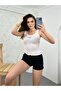 Women's White Butterfly Embroidered Tank Top Bodysuit - 3