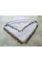 Handmade Crystal Drop Stone Beaded Writing, Cheesecloth Yemeni, Scarf, 4 Edge-Embroidered - 4