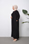 Collar Lace-Up Mevlana Cut Pocketed Hijab Dress - 5