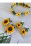 Sunflower Hair Accessory Set 100% Cotton Sunflower Headband - Sunflower Elastic Hair Clip - Sunflower Hair Clip