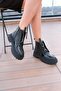 Women's Black Genuine Leather Boots - 2