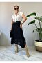 Women's Asymmetrical Cut Lace-Like Knit Solid Color Knit Skirt - 2