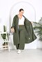 WOMEN'S PLUS SIZE Woven Viscose PANTS AND CARDIGAN TOP AND BOTTOM SET - 3