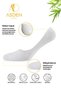 Bamboo Women's Ballet Flats Socks, 3 Black, 3 White, 6-Pack, Stitch-Free, Non-Slip Silicone Heel - 2