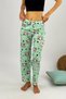 Women's 100% Cotton Breathable Fabric Elastic Waist Pattern Printed Under Pajamas Mint Cat Dog - 4