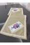 Cross Stitch Embroidered Beige Color Runner 40x120 cm (Special Size Made) - 4