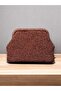 Women's Handmade Copper Color Silvery Thread Knitted Scholarship Bag