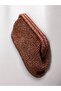 Women's Handmade Copper Color Silvery Thread Knitted Scholarship Bag - 5