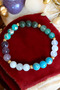 Pisces bracelet (moonstone, amethyst, green agate, jade, aquamarine, blue varasite, green varasite) - 5