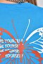 Women's to Be Yourself Printed Blue Oversize T-Shirt - 6