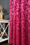 Classic Shawl Pattern Fuchsia Pink Color Pattern Design 2 Layers Pleated Tulle Curtain