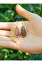 Natural Stone Pink Quartz Women's Natural Embellished Earrings euku2pk - 3