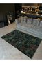 Green Blue Themed Forest Flowers Patterned Creative Modern Decorative Carpet 5172 - 4