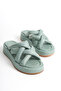 MEIS Genuine Leather MANGO GREEN WOMEN'S Slippers - 5