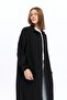 24048 Black Wrap Slit Long Women's Ferace Shirt - 3