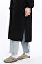 24048 Black Wrap Slit Long Women's Ferace Shirt - 6