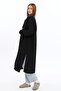 24048 Black Wrap Slit Long Women's Ferace Shirt - 5