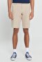 Men's Beige Slim Fit Slim Fit Dobby 100% Cotton Casual Chino Shorts - 2