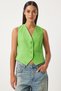 Women's Vibrant Green Body Sitting Short Woven Vest To00048 - 2