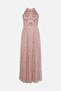 BCC00340 Model Halter Neck Embroidered Maxi Dress - 4
