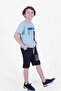 Boom Text Printed Capri Boy's Under-Top Mint Green Suit - 2