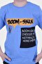 Boom Text Printed Capri Boy's Bottom-Top Blue Set - 6
