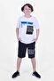 Boom Text Printed Capri Boy's Under-Top White Suit - 5