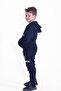 96 Text Printed Kangaroo Pocket Hooded Boy's Bottom-Top Tracksuit Set - 4
