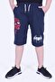 Der-Man Text Printed Wide Leg Double Pocket Boy's Navy Blue Capri - 4