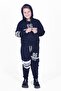 96 Text Printed Kangaroo Pocket Hooded Boy's Bottom-Top Tracksuit Set - 5