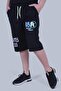 Iba Text Printed Double Pocket Detailed Boy's Black Capri Shorts - 2