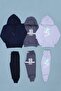 3-Piece 96-x-plain Hooded, Top and Bottom Boys Tracksuit Set