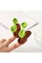 Grass Sprout Design Cute Hair Clip - Handmade Knitted Yarn Anime Hair Clip - 4