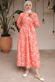 451 Patterned Dress Salmon - 4