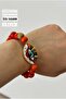 Handmade Ceramic Eye Bracelet with Glass Beads - 3