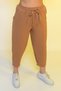 Women's Brown Elastic Waist Casual Pants High Waist Thin New Season Summer Pants - 9