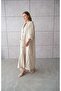Plus Size Kimono - Striped Beige Linen - 7