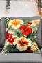 Cream Background Yellow and Red Leaf Pattern Digital Printed 4-Piece Luxury Velvet Cushion Cover Set - 2