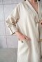 Plus Size Kimono - Striped Beige Linen - 6