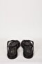 Women's Black Genuine Leather Sandals - 8