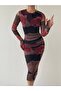 New Season Patterned Lined Tulle Dress - 4